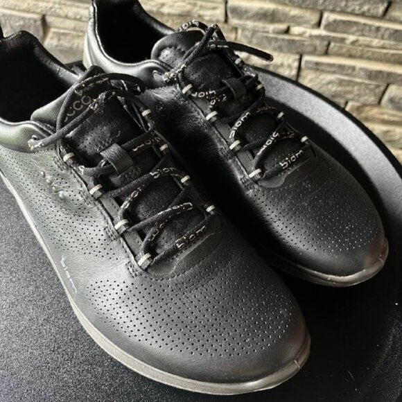 ECCO BIOM Men's Black Leather Sneakers EU 41 Comfort Walking Shoes Casual  Premi - Picture 6 of 7